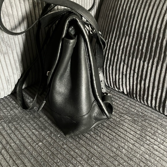 VINTAGE COACH BLACK LEATHER DAYPACK 9960 TURNLOCK DRAWSTRING - Picture 3 of 10